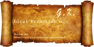 Giczi Krisztián névjegykártya